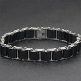 Ceramic Bracelet Stainless Steel Chain Link Style Men Women Jewelry