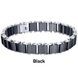 Ceramic Bracelet Stainless Steel Chain Link Style Men Women Jewelry