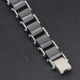 Ceramic Bracelet Stainless Steel Chain Link Style Men Women Jewelry