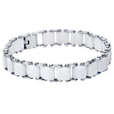Ceramic Bracelet Stainless Steel Chain Link Style Men Women Jewelry