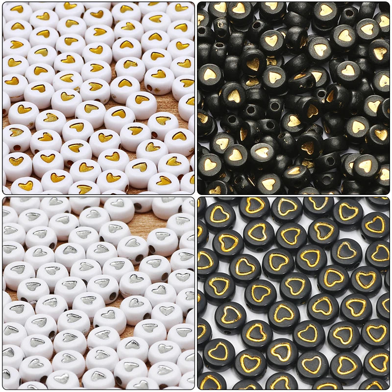 Silver Heart Pattern Charms Beads 4x7mm for Jewelry Making