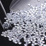 White&Black VVS1 Small Moissanite Stones D Round Cut 1CT 0.8-2.9mm