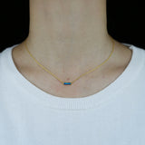 Fire Opal Stone Bar Charm Necklace Silver 925 Sterling Silver Chains Necklace