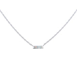 Fire Opal Stone Bar Charm Necklace Silver 925 Sterling Silver Chains Necklace