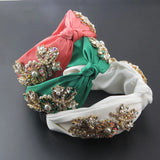 Pearl Crystals Rhinestone Hairband Wide Headband For Women