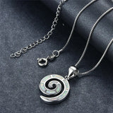 Spiral Shell Pendant Necklace 925 Sterling Silver Geometric Necklace Wedding