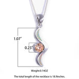 Opal Angel Wings Pendant Necklace 925 Sterling Silver