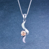 Opal Angel Wings Pendant Necklace 925 Sterling Silver