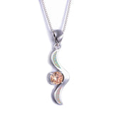 Opal Angel Wings Pendant Necklace 925 Sterling Silver