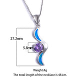 Opal Angel Wings Pendant Necklace 925 Sterling Silver