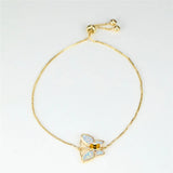 Opal Animal Bracelet Yellow Crystal Oval Stone Butterfly Bracelet