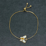 Opal Animal Bracelet Yellow Crystal Oval Stone Butterfly Bracelet