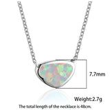Opal Small Triangle Pendant Necklaces For Women Geometric Jewelry