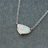 Opal Small Triangle Pendant Necklaces For Women Geometric Jewelry