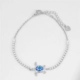 Opal Stone Sea Turtle Bracelet Vintage Silver Chain Jewelry