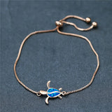 Opal Stone Animal Bracelet Vintage Silver Chain Necklace Small Turtle Bracelet