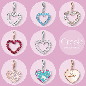 Red Pink Zirconia Unicorn Charm Pendant