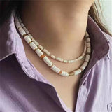 Bohemian Surfer Shell Choker Necklace Women's Tribal Beach Jewelry