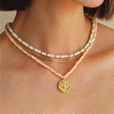 Bohemian Surfer Shell Choker Necklace Women's Tribal Beach Jewelry