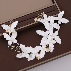 Butterfly Pearl Headband Hairbands for Women Wedding
