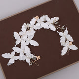 Butterfly Pearl Headband Hairbands for Women Wedding