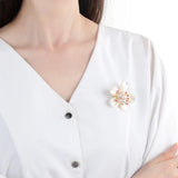 Butterfly Shell Pearl Brooch for Women Wedding Party