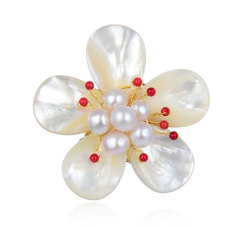 Butterfly Shell Pearl Brooch for Women Wedding Party