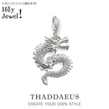 CZ Dragon Charm Vintage Lucky Pendant for Bracelet Necklace