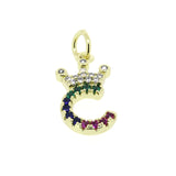 CZ Micro-color Zircon Initials Pendant Necklace