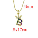 CZ Micro-color Zircon Initials Pendant Necklace