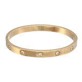 Stainless Steel CZ Wide Closure Cuffs Unisex Bangle