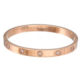 Stainless Steel CZ Wide Closure Cuffs Unisex Bangle