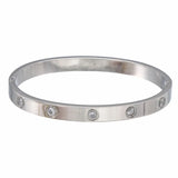 Stainless Steel CZ Wide Closure Cuffs Unisex Bangle