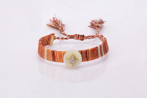 CZ Shell Boho Tassel Wristband Bracelet for Women