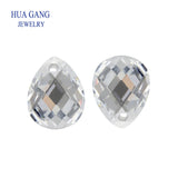 CZ Stone Pear Shape Double Checker Board Synthetic Gems Cubic Zirconia