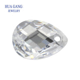 CZ Stone Pear Shape Double Checker Board Synthetic Gems Cubic Zirconia