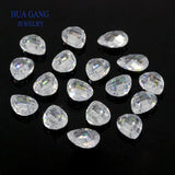 CZ Stone Pear Shape Double Checker Board Synthetic Gems Cubic Zirconia