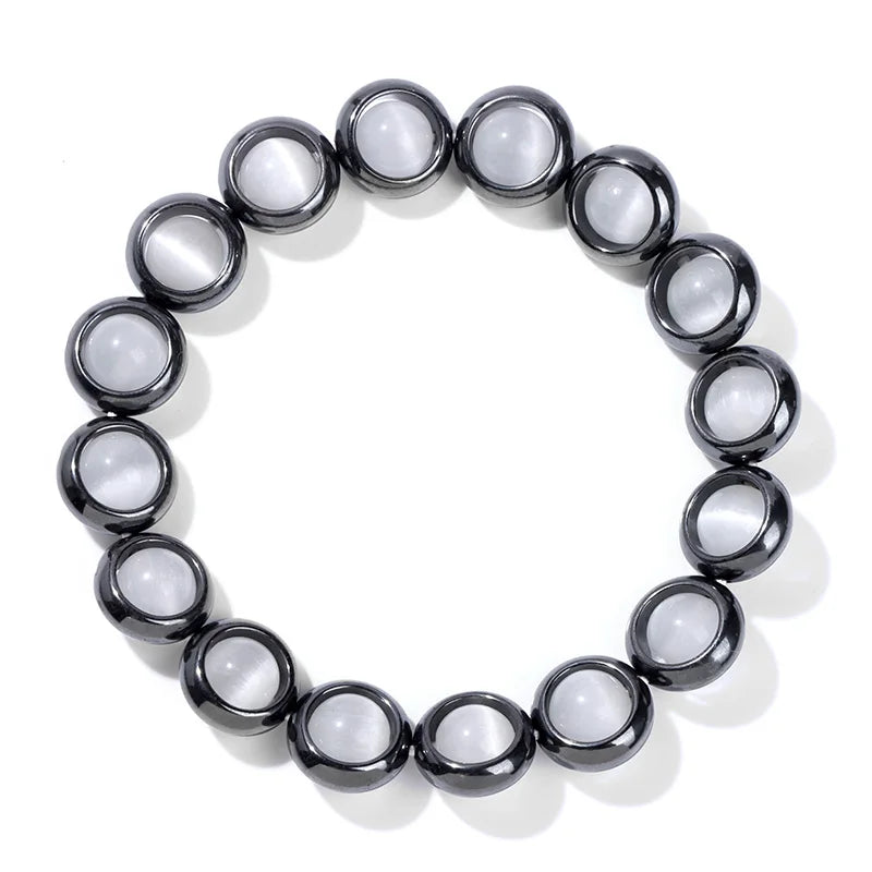 Cat Eye Beaded Bracelet Hematite Donut Bracelets