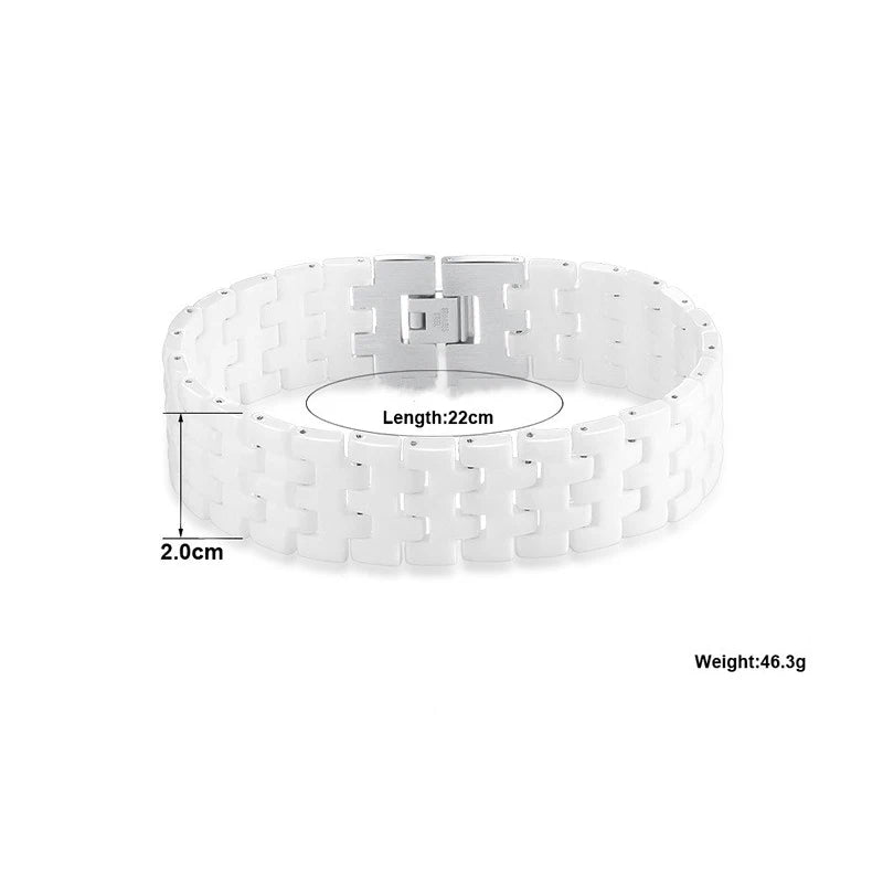 Ceramic Bracelet Stainless Steel Unisex Wristband