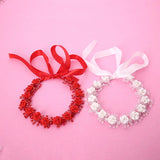 Ceramic Flower Headband Ribbon Wreath Ladies Girls Floral Crown Hairband