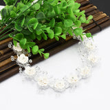 Ceramic Flower Headband Ribbon Wreath Ladies Girls Floral Crown Hairband