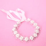Ceramic Flower Headband Ribbon Wreath Ladies Girls Floral Crown Hairband