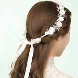 Ceramic Flower Headband Ribbon Wreath Ladies Girls Floral Crown Hairband