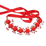 Ceramic Flower Headband Ribbon Wreath Ladies Girls Floral Crown Hairband