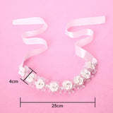 Ceramic Flower Headband Ribbon Wreath Ladies Girls Floral Crown Hairband