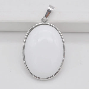 Ceramic Stone Bead Oval Pendant Jewelry Gift S929