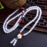 Chalcedony Crystal Bracelet 6mm Beads Crystal Shell Charm Jewelry