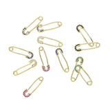 Clear CZ Safety Pin Earring Christmas Jewelry Women Lady Gift Piercing