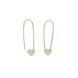 Clear CZ Safety Pin Earring Christmas Jewelry Women Lady Gift Piercing