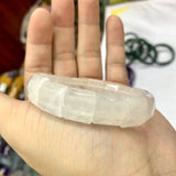 Cloud Rock Quartz Crystal Bracelet Natural Gemstone Bangle